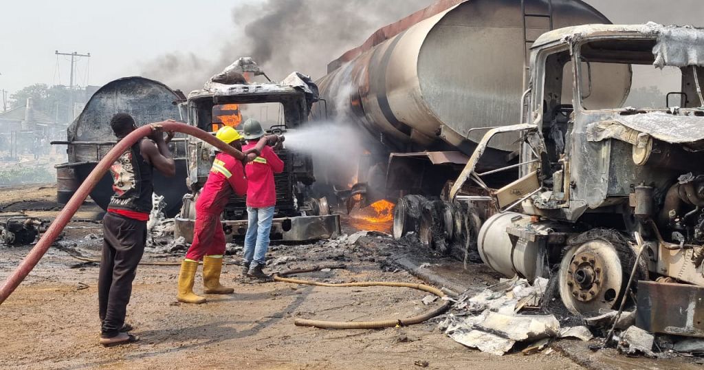 At least 70 die in explosion in Nigeria while collecting fuel from overturned tanker