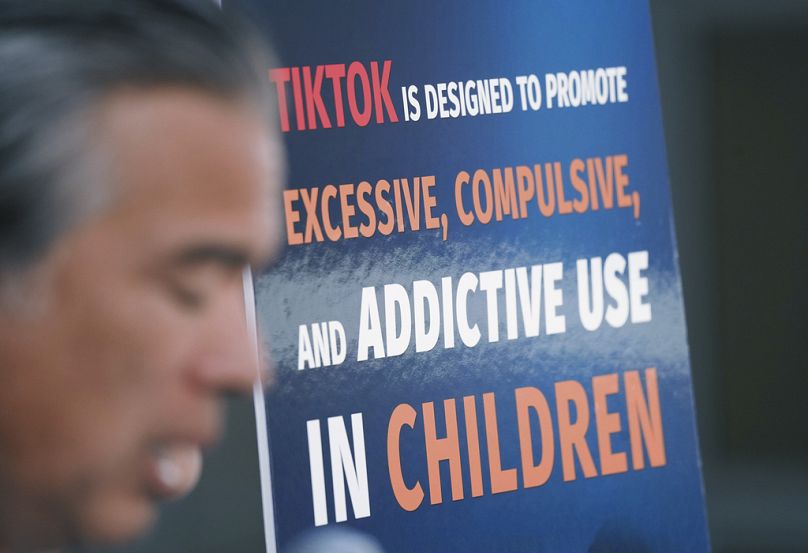 FILE - California Attorney General Rob Bonta announcing lawsuit against TikTok for violation of state consumer protection laws on Tuesday, Oct. 8, 2024,