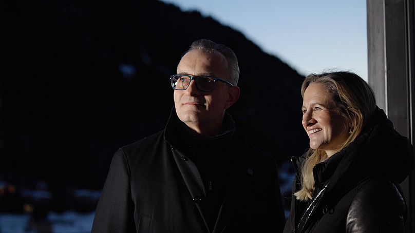 Barclays Europe CEO, Francesco Ceccato, speaks with Euronews’ business editor, Angela Barnes, at the World Economic Forum in Davos. January 2025.