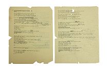 An image released by Julien's Auctions shows musician Bob Dylan's lyrics for famed song "Mr. Tamborine Man" are show in this undated image.