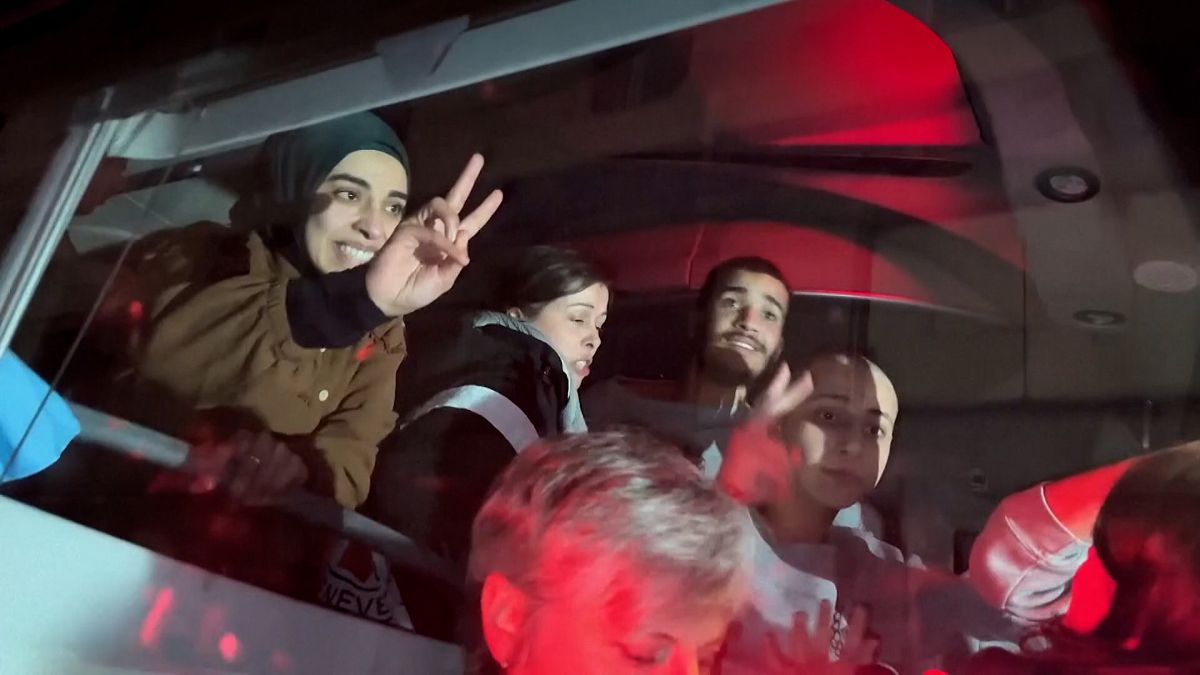 Watch West Bank joy as 90 freed Palestinian prisoners return