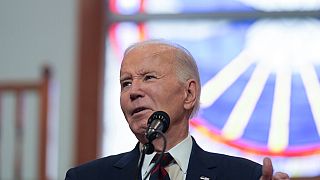 President Joe Biden speaks during a church service at Royal Missionary Baptist Church in North Charleston, S.C., Sunday, Jan. 19, 2025.
