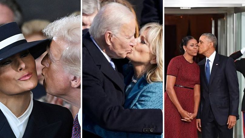 Melania Trump's hat: Behind the awkward inauguration kissing moment |  Euronews