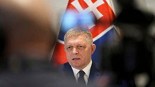 Slovakian Prime Minister Robert Fico speaks during a media conference, regarding Ukraine's decision to halt Russian gas supplies to Europe, Thursday, Jan. 9, 2025. 