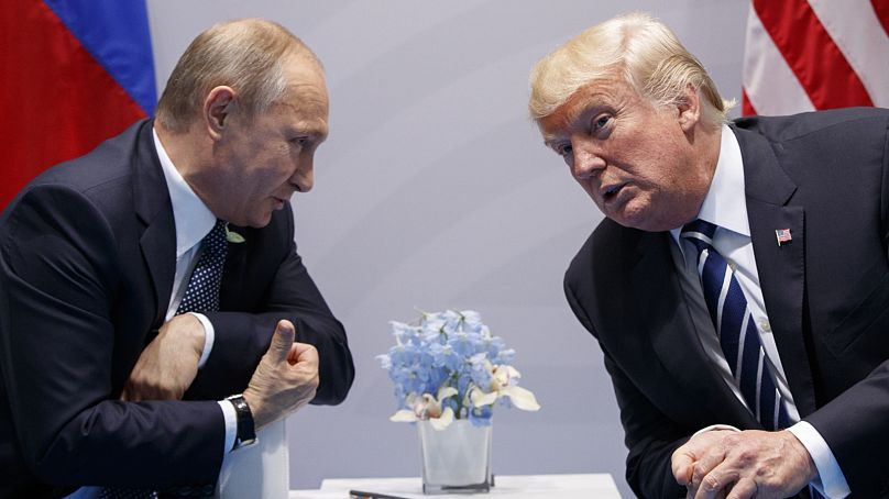 Putyin és Trump 2017-ben, a hamburgi G-20 csúcson