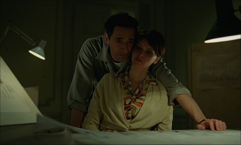 Adrien Brody and Felicity Jones in 'The Brutalist'