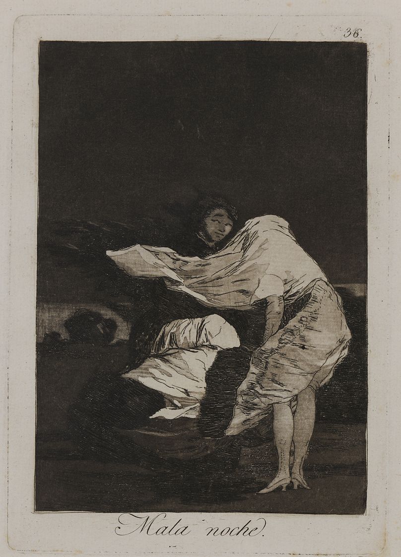     1. Francisco Goya y Lucientes (Φουεντετόδος 1746-Μπορντώ 1828) Άσxημη νύχτα, 1797-98 – Εκτύπωση 1803