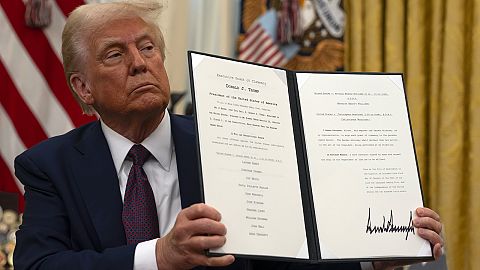 President Donald Trump in the Oval Office.