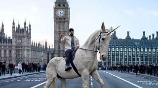 Prancing about: James Watt promoting House of Unicorns