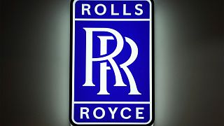 A logo of the Rolls Royce company is pictured during the ILA Berlin Air Show in Schoenefeld near Berlin, Germany, Monday, June 20, 2022. 