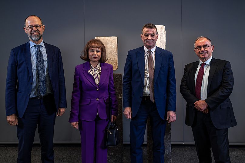 Ioannis Vrailas, Ambassador of the Permanent Presentative of Greece to the EU, Christina Alexopoulou, Ambassador of Greece in Luxembourg, Tony Murphy, ECA President, Nikolaos 
