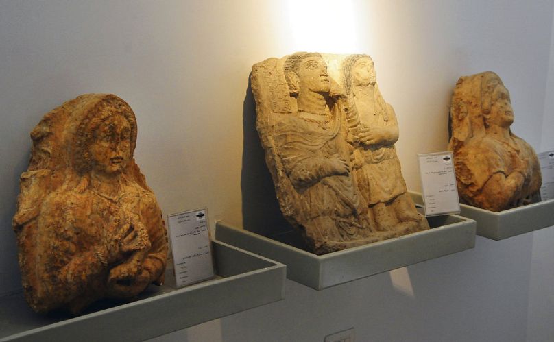 A statue stored under the direction of the Museums and Antiquities Department in Damascus, Syria. 