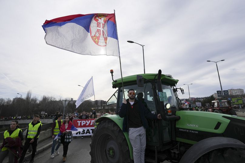 Στην κινητοποίηση έλαβαν μέρος αγρότες με τα τρακτέρ τους