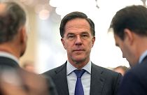 NATO Secretary General Mark Rutte arrives at the Annual Meeting of the World Economic Forum in Davos, Switzerland, Thursday, Jan. 23, 2025.