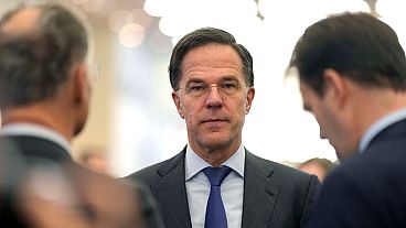 NATO Secretary General Mark Rutte arrives at the Annual Meeting of the World Economic Forum in Davos, Switzerland, Thursday, Jan. 23, 2025. NATO Secretary General Mark Rutte arrives at the Annual Meeting of the World Economic Forum in Davos, Switzerland, Thursday, Jan. 23, 2025.