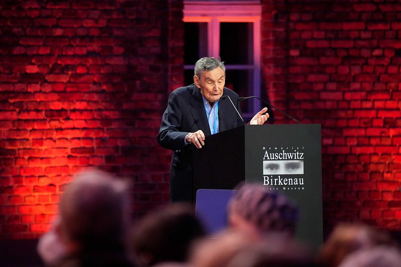 Marian Turski holokauszt-túlélő is beszédet mondott a megemlékezésen