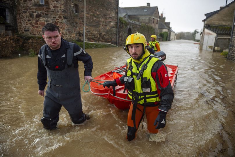 En France plusieurs localités ont déjà été touchées par des inondations comme ici Guipry-Messac, au sud de Rennes.