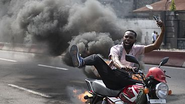 Demonstrators protest against the advance of the Rwandan-backed M23 rebels in Kinshasa, Democratic Republic of Congo, 28.01.2025