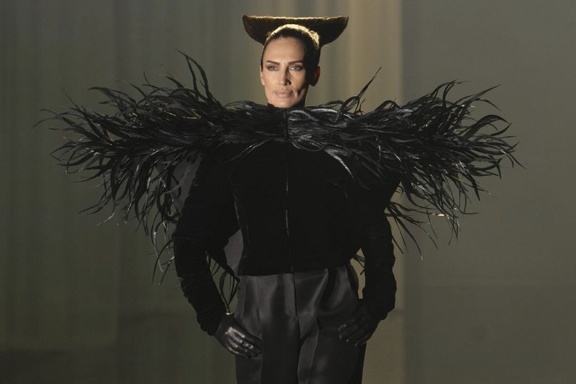 A model wears a creation as part of Stephane Rolland Haute Couture Spring Summer 2025 collection. 