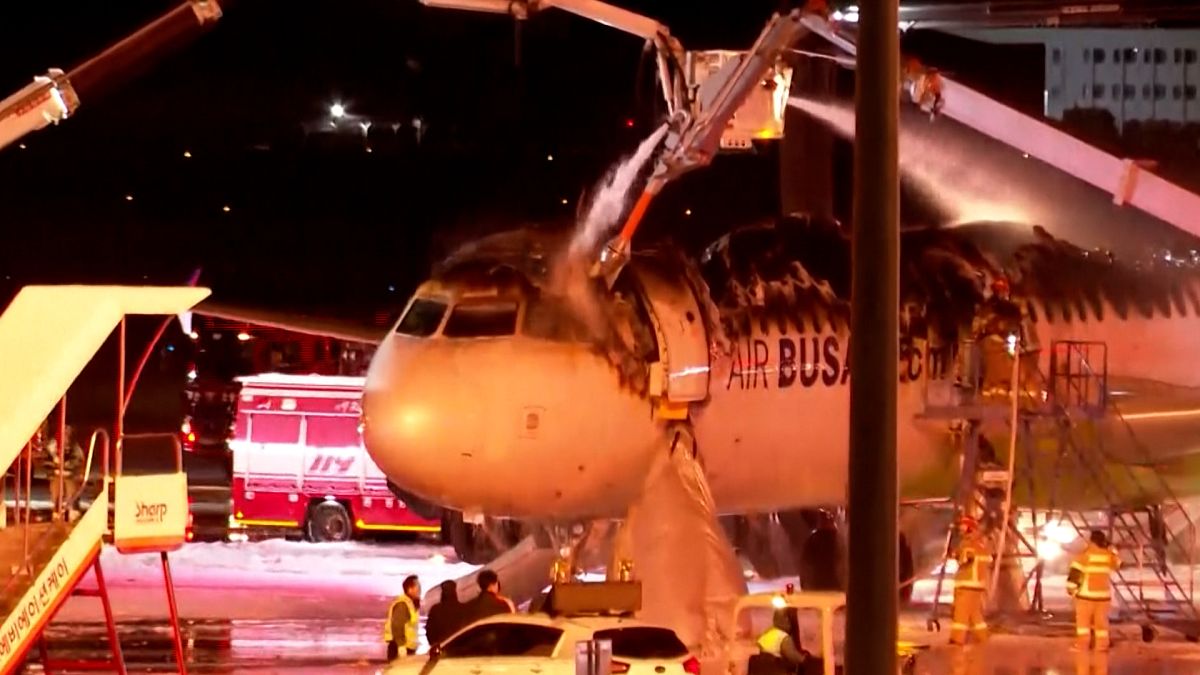 Air Busan plane catches fire at South Korean airport, all 176 evacuated safely