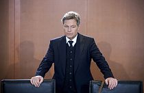 German Economy and Climate Minister Robert Habeck attends the cabinet meeting at the chancellery in Berlin, Germany, Wednesday, Jan. 29, 2025.