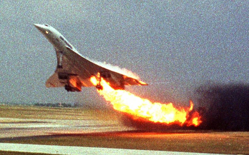 El desafortunado Concorde de Air France, momentos antes de estrellarse en los 2000.