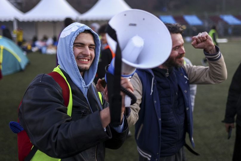 احتاج طلابي في إندجيا، صربيا، الجمعة، 31 يناير 2025. 