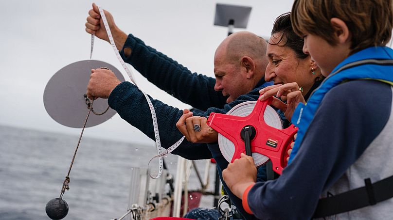 The family collect ocean data together