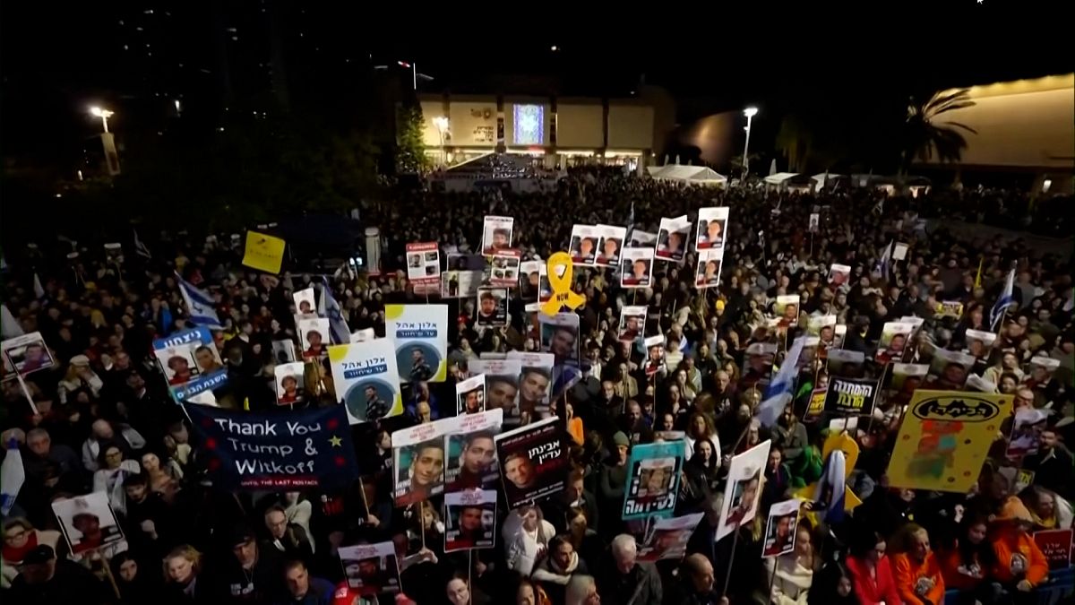 'I'm here thanks to you': Israeli hostage freed from Gaza addresses Tel Aviv rally