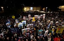 Freed hostage Steinbrecher addresses Tel Aviv rally by supporters and family of those still held