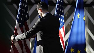 FILE - EU-US Energy Council Ministerial meeting at the European Council building in Brussels, Tuesday, April 4, 2023