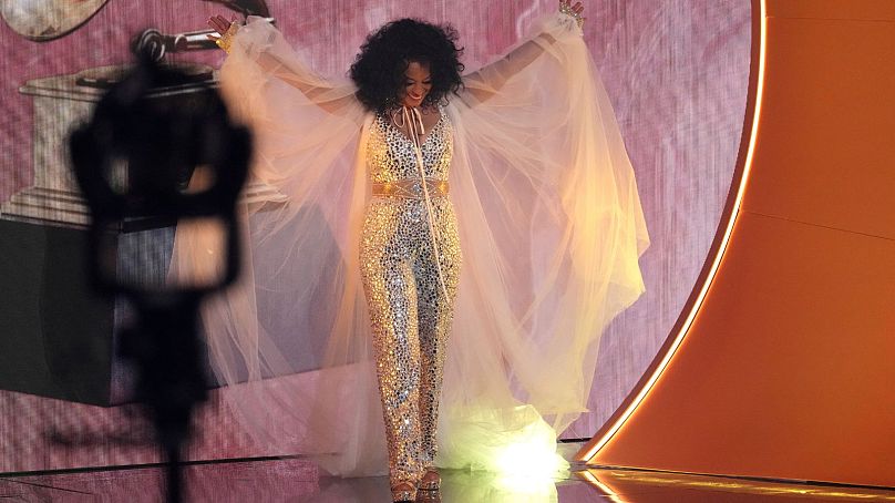 Diana Ross makes a surprise cameo during the 67th annual Grammy Awards