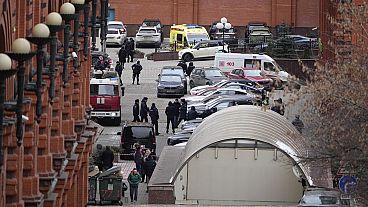 Polícia no local onde ocorreu a explosão em Moscovo