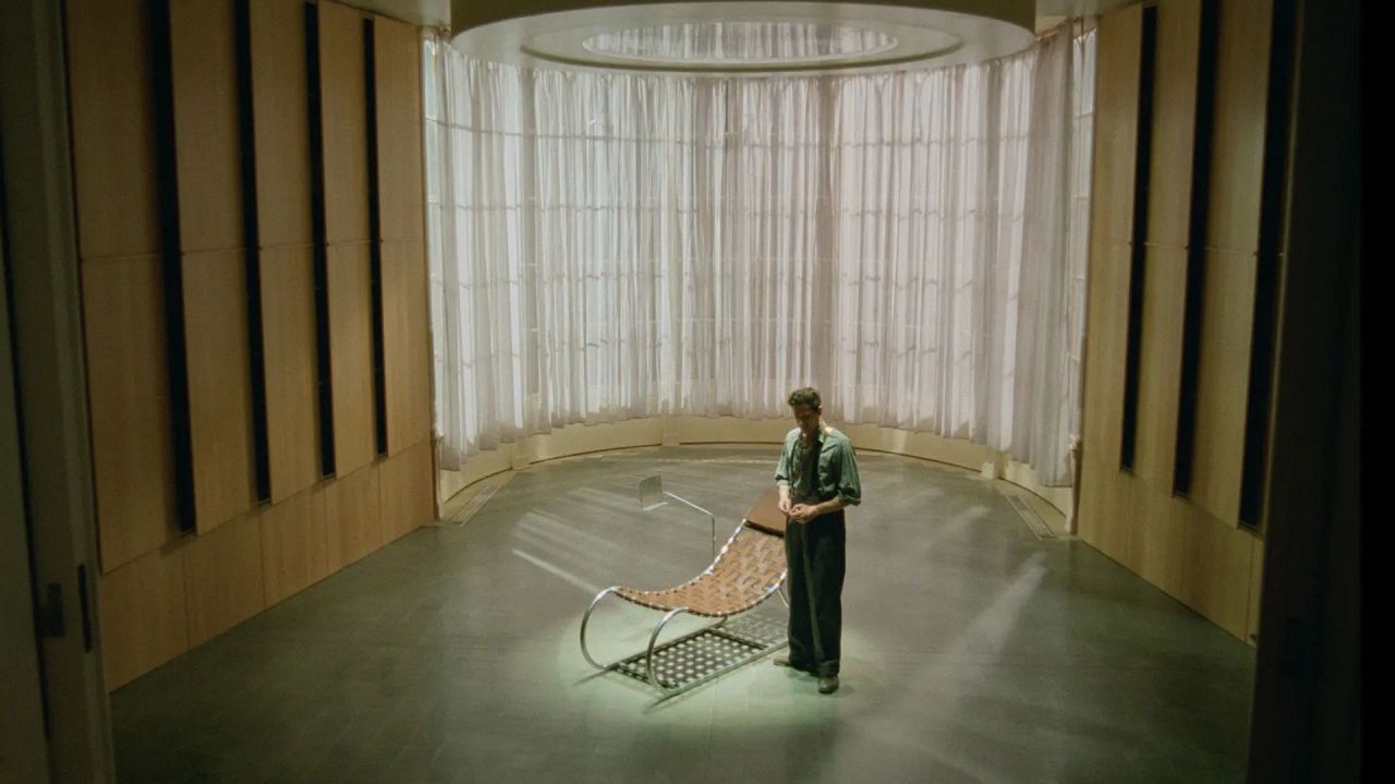 A library with moving shelves, as seen in 'The Brutalist'.