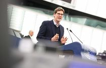 MEP Pascal Canfin (Renew, France) during a debate on global heating in the European Parliament, 20 January 2025