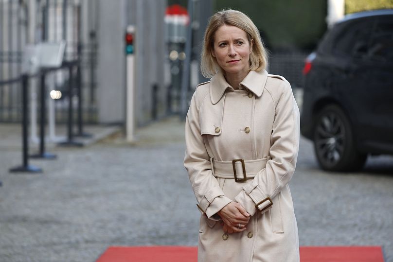 La cheffe de la politique étrangère de l'UE, Kaja Kallas, à son arrivée au sommet de l'UE au Palais d'Egmont à Bruxelles, le lundi 3 février 2025.