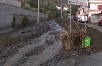 Mud cakes the streets in the Italian city of Messina in Sicily.
