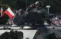 Poland displays its growing and modernising military during annual observances on Poland's armed forces holiday in Warsaw, Poland, on Thursday, Aug. 15, 2024. 