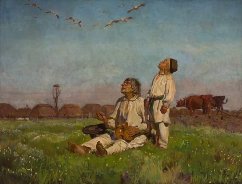 Józef Chełmoński, Storks, 1900 