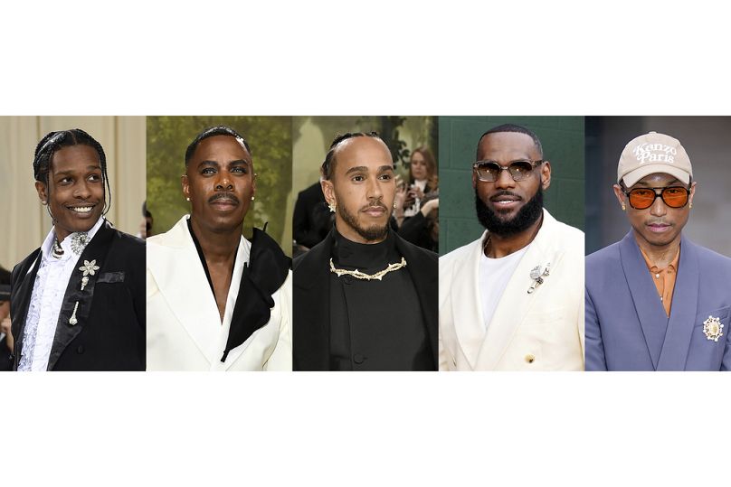 Soldan sağa, A$AP Rocky, Colman Domingo, Lewis Hamilton, LeBron James ve Pharrell Williams, bir sonraki Met Gala'nın eş başkanları olarak görev alacak.