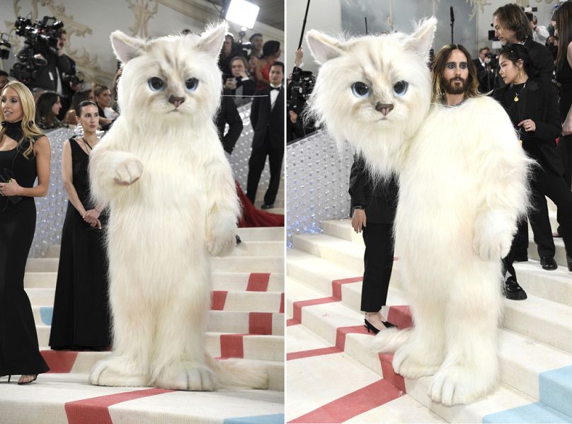 Jared Leto, 1 Mayıs 2023'te Met Gala'ya, Karl Lagerfeld'in ünlü kedisi Choupette olarak katıldı.