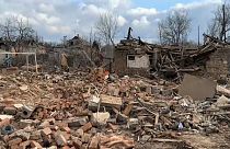 A destroyed house in the city of Druzhkivka, which was the target of two Russian airstrikes on Wednesday, 05 February, 2025. 