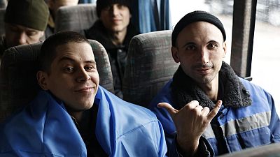 Ukrainian prisoners of war returning home from Russia, undisclosed location in Ukraine, 5. February 2025