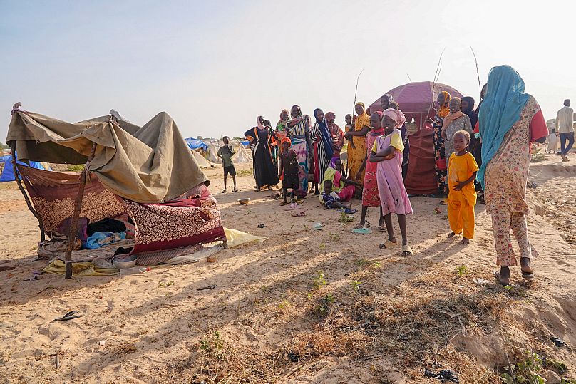 وصول اللاجئين السودانيين إلى عكا، تشاد، الأحد 6 أكتوبر/تشرين الأول. 2024