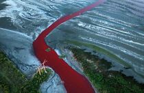 River in Argentina turns red