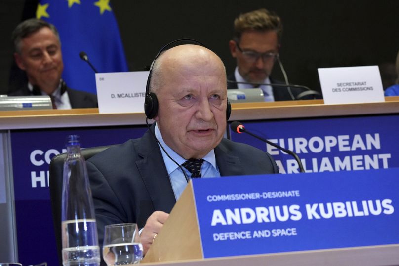 Le Lituanien Andrius Kubilius, Commissaire européen à la Défense et à l'espace, à Bruxelles, en novembre 2024.