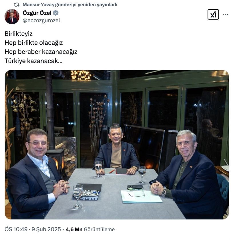 Özgür Özel'in paylaşımı