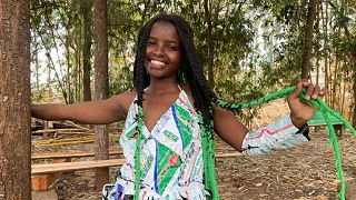 Kenyan Truphena Muthoni attempts world-record breaking tree-hugging marathon