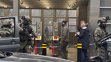 Police work in an area around the Clemenceau metro station after a shooting incident in Brussels, Wednesday, Feb. 5, 2025. (AP Photo/Sylvain Plazy) Police work in an area around the Clemenceau metro station after a shooting incident in Brussels, Wednesday, Feb. 5, 2025. (AP Photo/Sylvain Plazy)