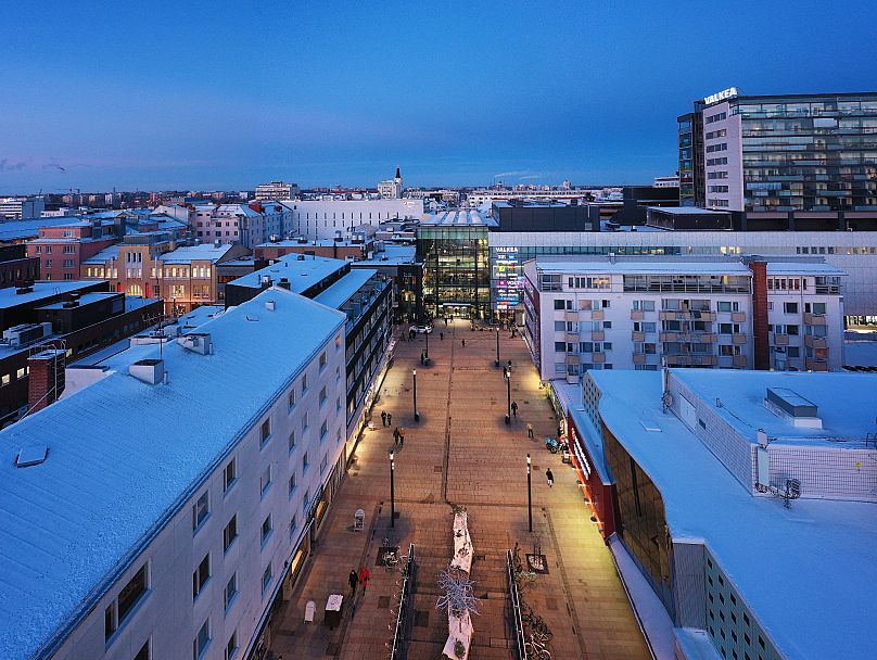 View of Oulu city centre, a location for Climate Clock. 